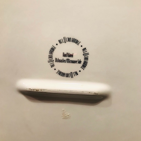 All U Can Handle Hand Painted Ceramic Tray “ Dancing Dots Purple 11”-11” - Picture 6 of 13